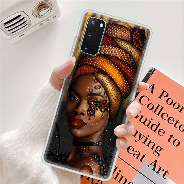 Case For Samsung Galaxy S20 FE Ultra S10 S10e S9 S8 Plus Note 10 Lite 20 9 8 Soft Matte Back Phone Cover Colorful African Girl