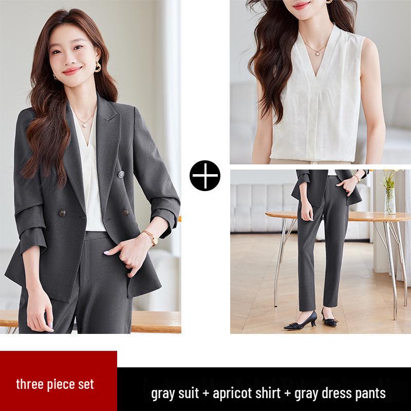 2024 Women's Professional Autumn Suit Set - Elegant, Thick Style for Formal Commuting & Hotel Reception