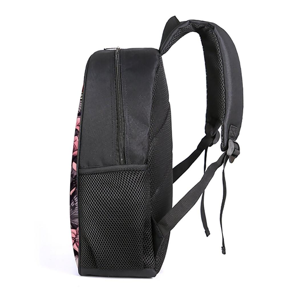 Dubbele Roze Schedels Print Enkellaags Rugzak Eenvoudige Stijl voor Jongens/Meisjes Kinderen Beste Cadeaus 2D Platte Cartoon Schooltassen