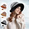 Winter Bucket Hat for Women Warm Hats Faux Fur Fisherman Cap, Women Winter Furry Bucket Hat Rolled Brim Faux Fur Cloche Hat