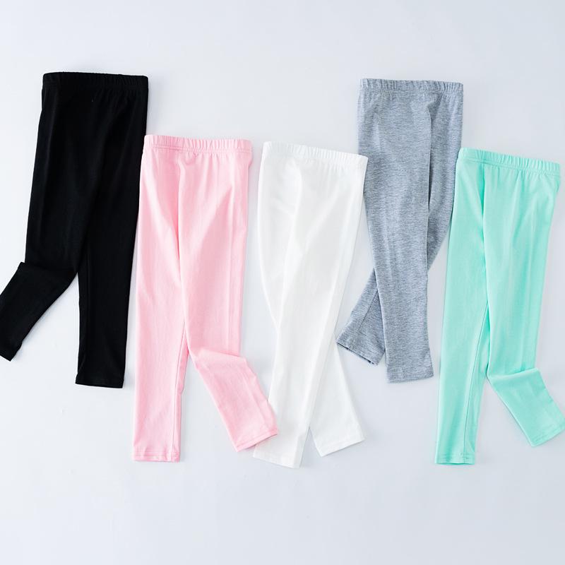 Girls' Leggings for Summer Made of Pure Cotton Worn Thin and Slim Fit for Children
