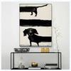 Modern Lustige Tiere Wandkunst Poster Drucke Abstrakt Schwarzer Dackel Hund Leinwandbild Bild für Wohnzimmer Heimdekoration