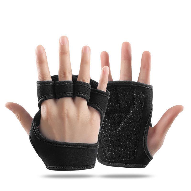 Atmungsaktive rutschfeste Fitness-Halbfingerhandschuhe mit langen Handgelenkstützen für Radfahren, Yoga und Hanteltraining