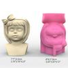 Bowknot Girl Flower Pot Silicone Resin Mould DIY Succulent Planter Molds Craft