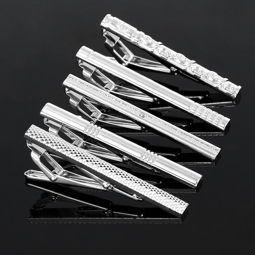 Funny 5 Styles Golden And Silvery Tones Pretty Pattern Design Tie Clip Mens Formal Party Jewelry Accessories