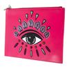 Kenzo Iconic Eye Embroidered Logo Embossed Leather And Polyurethane Clutch Women Clutch Deep-Purple F852SA607L2226
