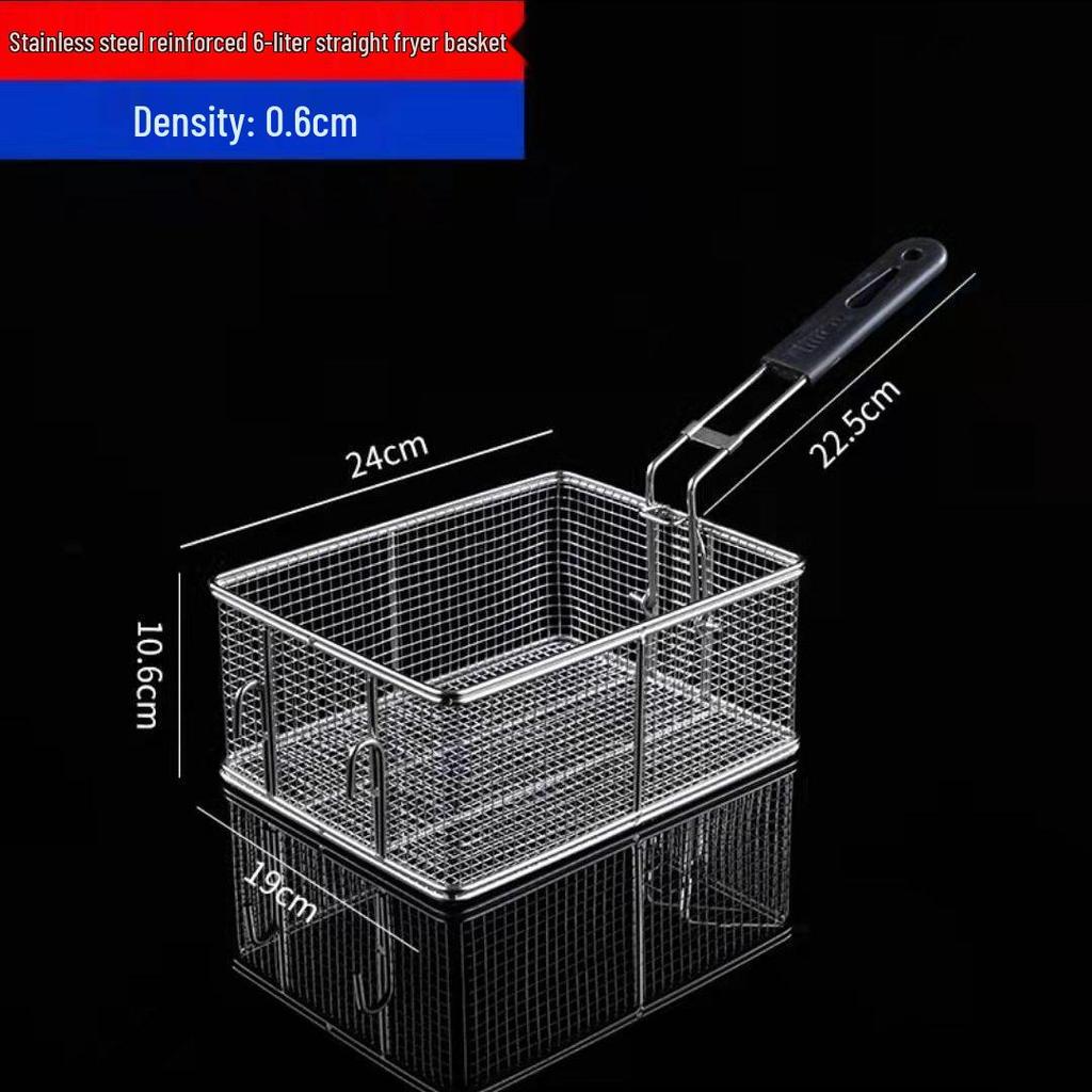 304 Stainless Steel Frying Basket for Electric Fryer - Oil Control, Thickened Design for Frying Skewers and French Fries