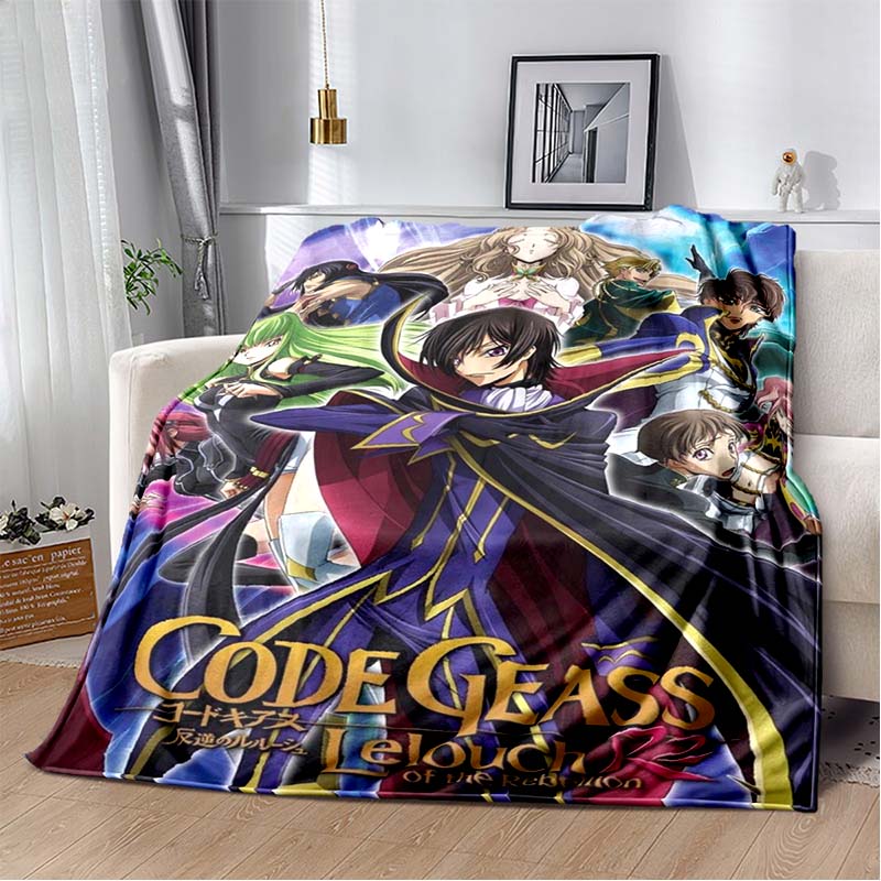 Code Geass Lelouch of the Rebellion Full Cast Anime Flannel Throw Blanket, Soft Warm Sofa Bed Home Blanket