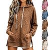 Damen Casual Sweatshirt Top mit Leopardenmuster und Dreiviertelärmel