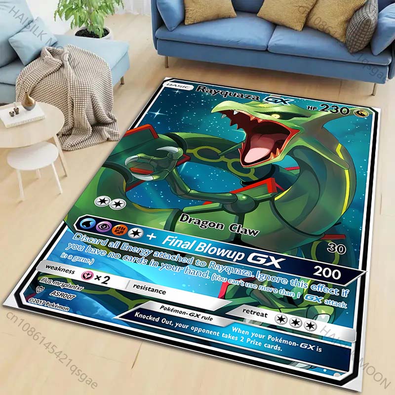 

Pokémon Card Pikachu Charizard Squirtle Print Carpet Rug for Living Room Bedroom Sofa Decor Home Area Rug Non-slip Mat Play Rugs 100x120cm