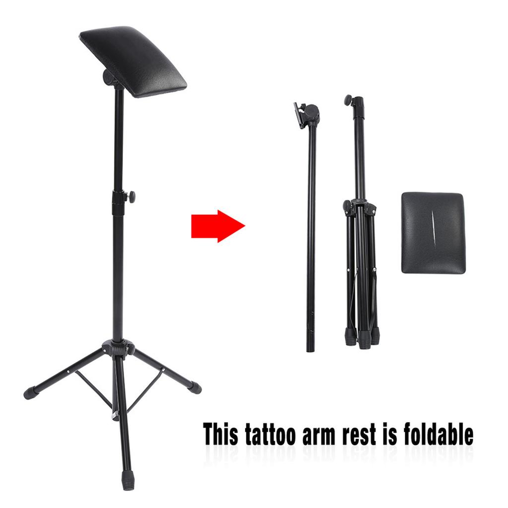Height Adjustable Tattoo Armrest Tripod Stand with Soft Sponge Pad Portable Tattoo Arm Leg Rest