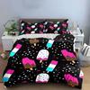 "Ice Cream Theme Decor Set" Bedding Set with 1 Duvet Cover 2 Pillowcases Single Double King Queen, Gift