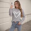 Europa, Amerika Herbst und Winter Neuer Pullover Damen Valentinstag Liebe Jacquard Pullover Strickpullover Oberteil