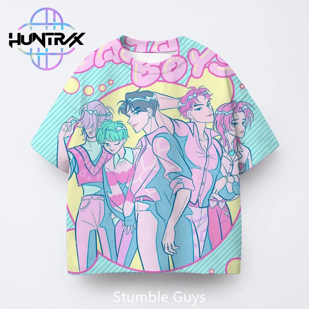 Kpop Demon Hunters Summer Kids 3D Cartton Short Sleeve Casual Fashion Boys Girls T-Shirt Anime Clothes