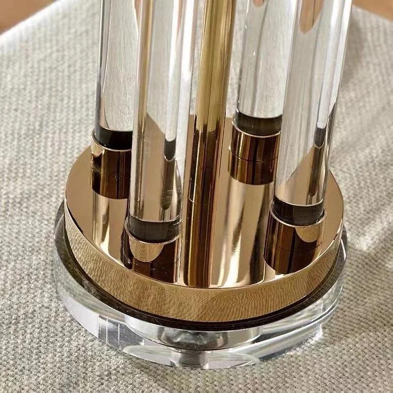 38x76cm Post Modern Golden Simple Crystal Large Table Lamps for Living Room Model House Villa Bedroom Bedside Lamp