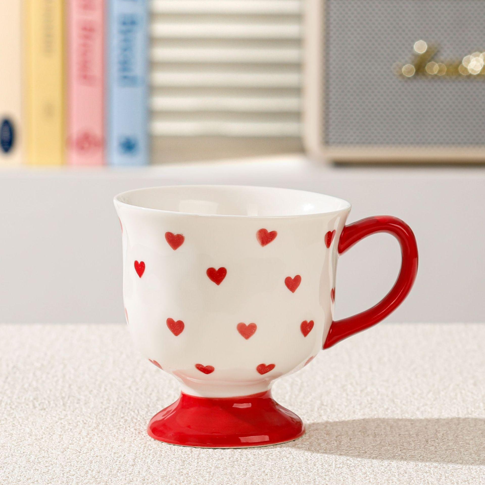Керамическая кружка Красная Любовь, ручная роспись. Высококачественная кружка для воды. Креативная кружка. Сувенир для пары. Кофейная кружка. Милая. 501-600ml