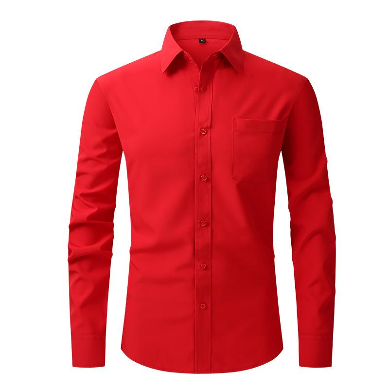 Four-side Elastic Shirt Men's Business Casual Long-sleeved Shirt Professional Formal Wear Shirt Man