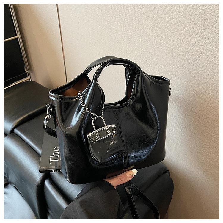 

Новая универсальная премиальная сумка-тоут большой вместимости, простая овощная корзина, на плечо, мессенджер, сумочка чёрный