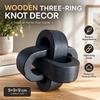 Wooden Three-Ring Knot Decor, 9 cm Wide-Ribbed Small, American Country Style, 4 Colors