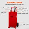 VEVOR 30 Gallon Fuel Caddy, Fuel Storage Tank On 2 Wheels, Portable Gas Caddy with Manuel Transfer Pump, Gasoline Diesel Fuel Container for Cars