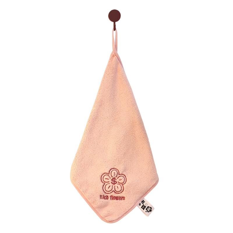 Youqianhua Cute Hanging Coral Velvet Hand Towel, Absorbent Towel, Kitchen and Bathroom Dual-purpose Handkerchief
