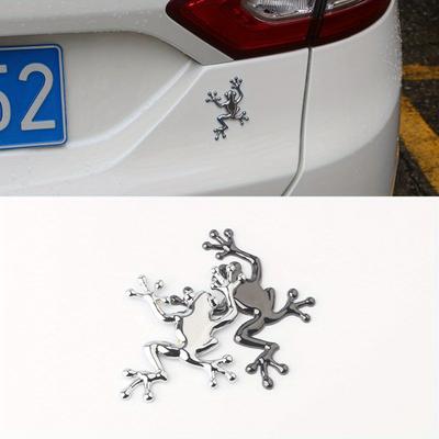 1pc Car Personality Fun 3D Frog Metal Car Stickers Modified Body Stickers Cover Scratches Stickers Rear Decorative Stickers