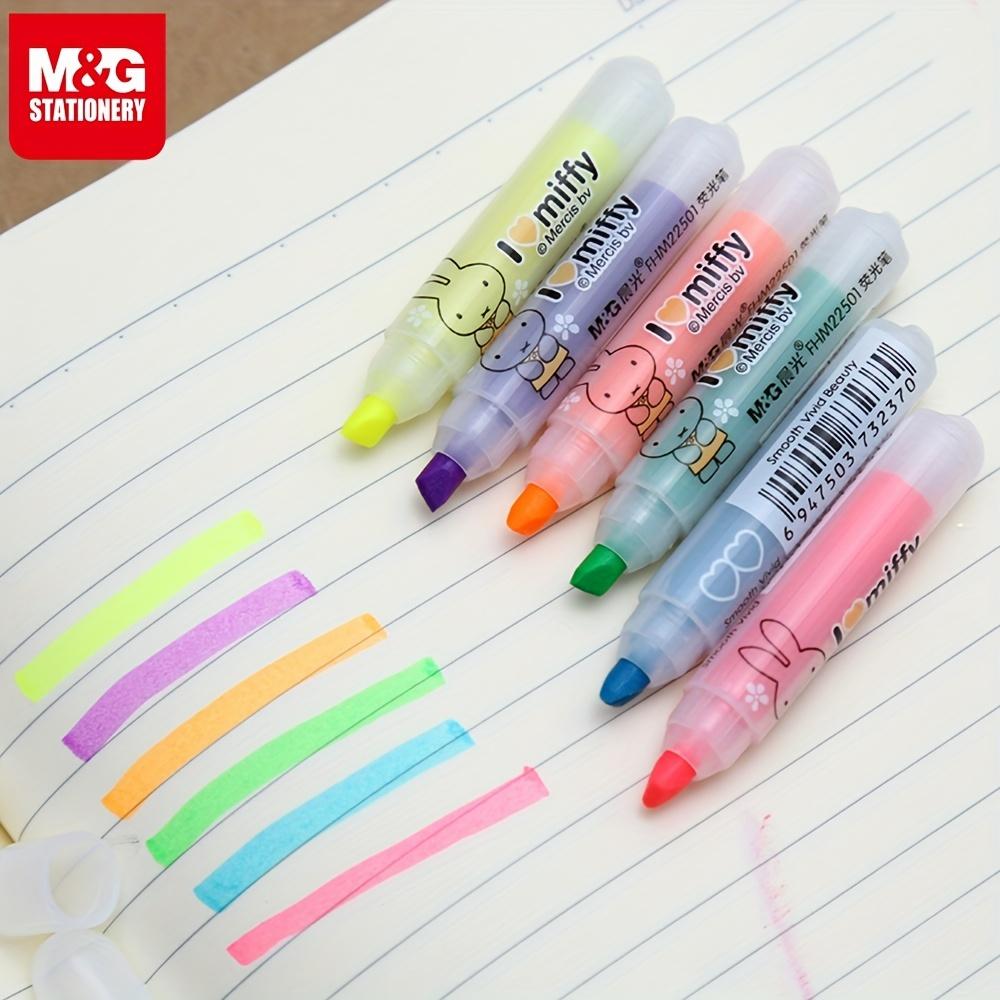 M&G 6 Color Mini Highlighter Set, Vibrant High Quality Creative Drawing Highlighter, School Office Writing Tools