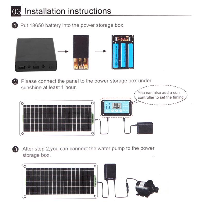 18V 30W Solar Panel Pump Watering System Water Fountain Garden Decor Energy Saving Kits for Outdoor Fish Tank Water Reservoir