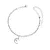 Exquisite Star and Moon Diamond Pendant Anklet for Women