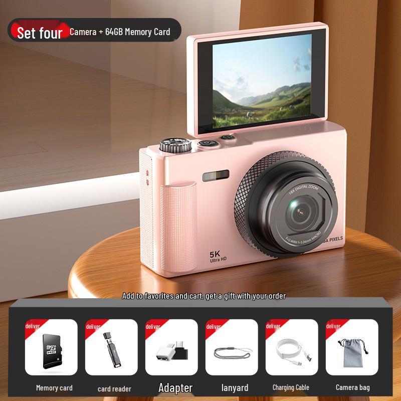 Campus Explorer: 5K Mirrorless DIY Camera with Flip Screen for HD Photography
