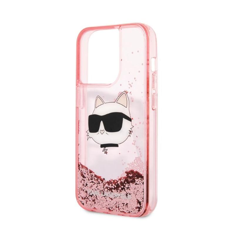 Karl Lagerfeld Liquid Glitter Nft Choupette Head - Etui Iphone 14 Pro (Różowy)
