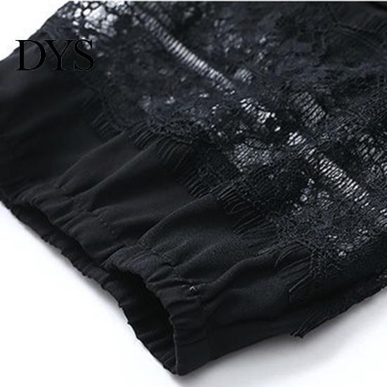Solid Color Dress Summer Women Plus Size V Neck Loose Half Sleeves Commute Midi Hollow Out Lace Single-breasted Knee Length A-line Long
