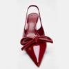 Fashion Women's Stiletto Baotou Sandals Spring New Pointed Head Shallow Mouth Butterfly Knot Anti-slip Wear-resistant High Heels