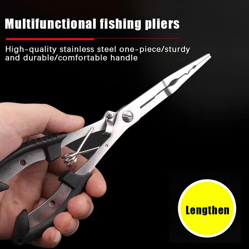 Fish Pliers Ergonomics Anti-Slip High-Strength Multifunctional Cut Fishing Line Fishing Tied Hooks Pliers Angling Equipment