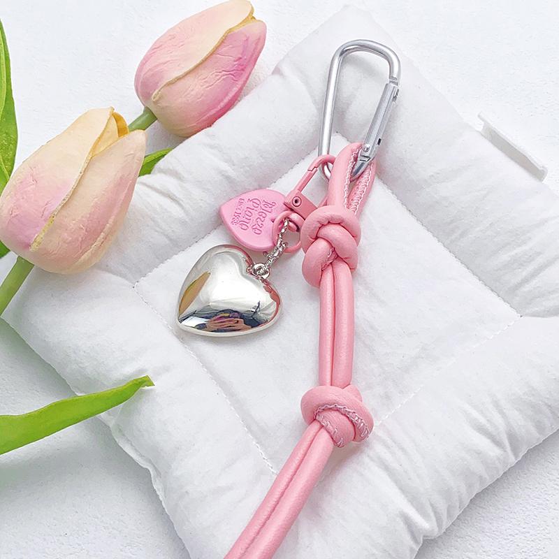 

Ins Style кожаный плетеный большой кулон в форме сердца корейский узел веревки брелок сумка подвесное украшение держатель для ключей автомобиля подарки для лучшего друга розовый