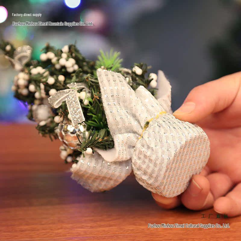 20cm Mini Christmas Tree Ornament - Small Holiday Desktop Decoration Gift