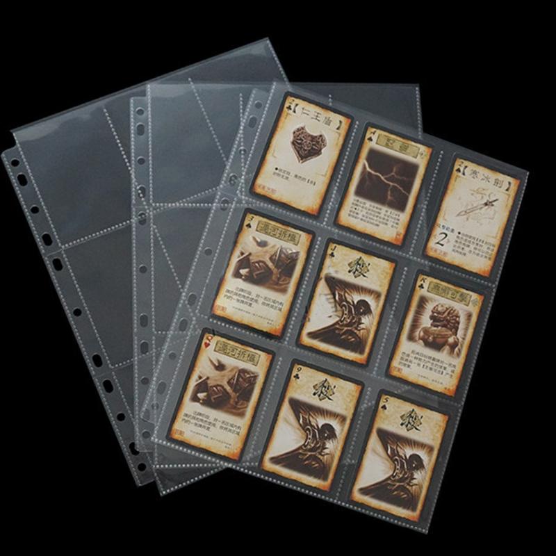 10- 80Pages 9 Sheets Board Game Clear Cards Page Trading Card Protector The Magical Collection Gathering Transparent Pocket Page