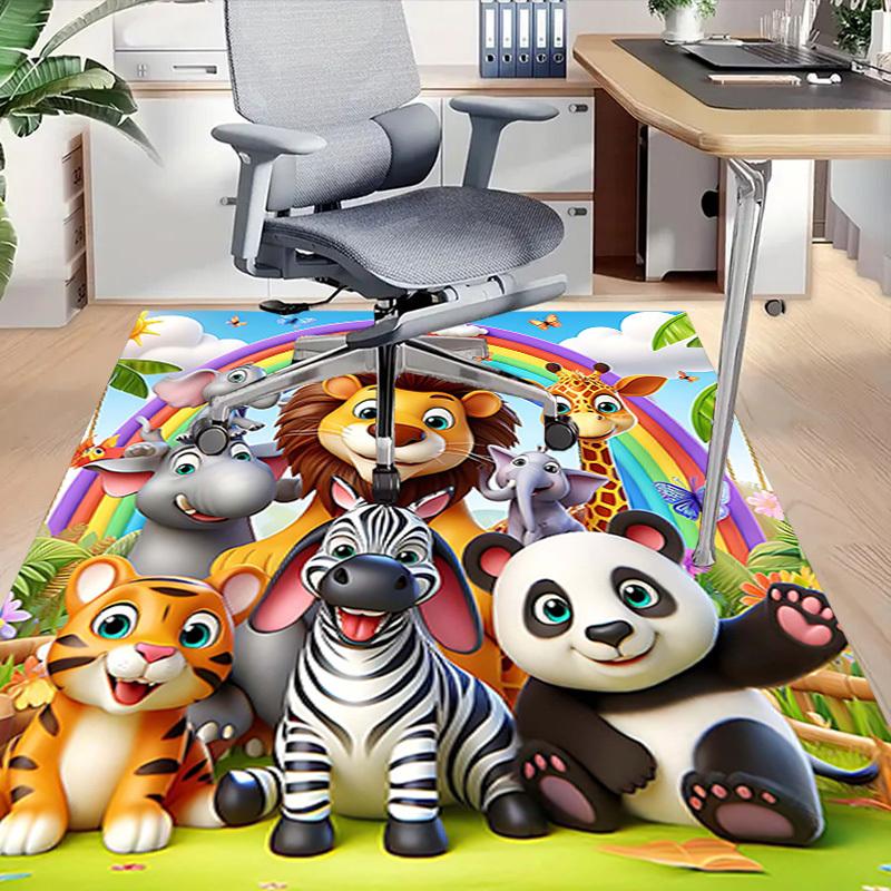 1PC Rainbow Animals Non-Slip Floor Carpet Compatible for Office&Living Room&Bedroom&Dining Room - Soft & Pattern, Vibrant Colors-H0321
