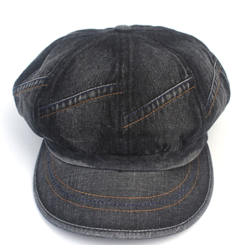 Universal chemistry Patchwork Black Denim Newsboy Cap