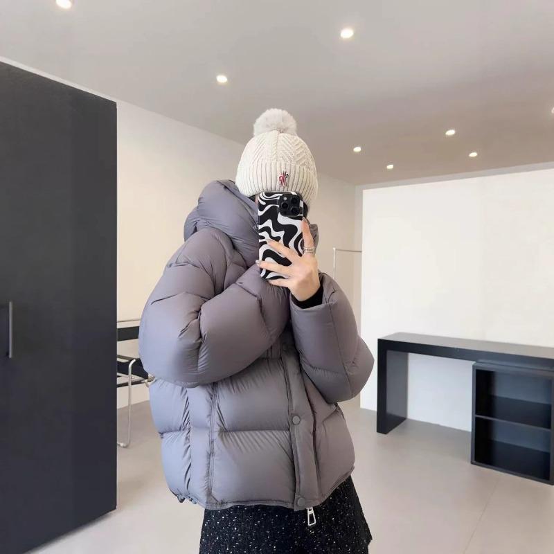 Hooded down cotton clothes women's winter new fashion gray bread clothes casual short cotton-padded jacket