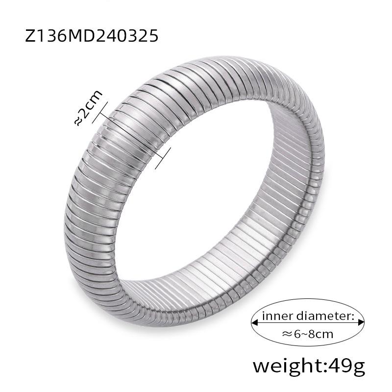 

Wind Light Роскошный персонализированный эластичный браслет в виде гусиного горла для женщин, французский титановый стальной позолоченный гладкий широкий браслет, ювелирные изделия