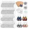Thermal Transfer Earrings Sets with Earring Hooks Ear Plugs Jump Rings Kraft Paper Sublimation Earring Blanks Products