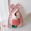 Versatile Sweet Potato Small Knitted Wrist Tote Bag