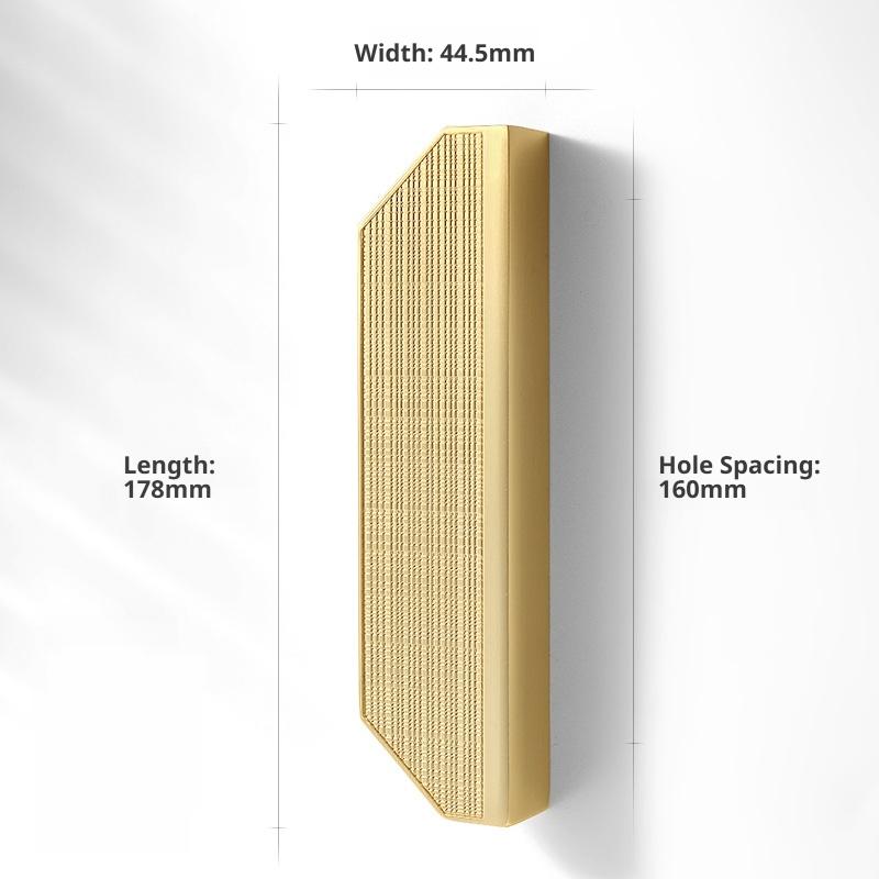 Modern Minimalist Kitchen Cupboard Handles Solid Zinc Alloy Vintage Wardrobe Door Pulls Brushed Brass Finish Furniture Hardware