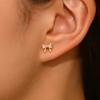 7mm Mini Bow Stud Earrings Triangle Cut CZ Bow Earrings Dainty Fashion Jewelry for Ladies Girls Minimalist Daily Wear Jewelry