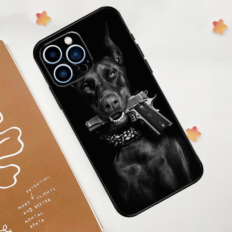 Dackel Dobermann Hund Hülle für iPhone 15 16 14 13 12 11 Pro Max Plus X XR XS Max 12 13 Mini Weiche Bumper Abdeckung