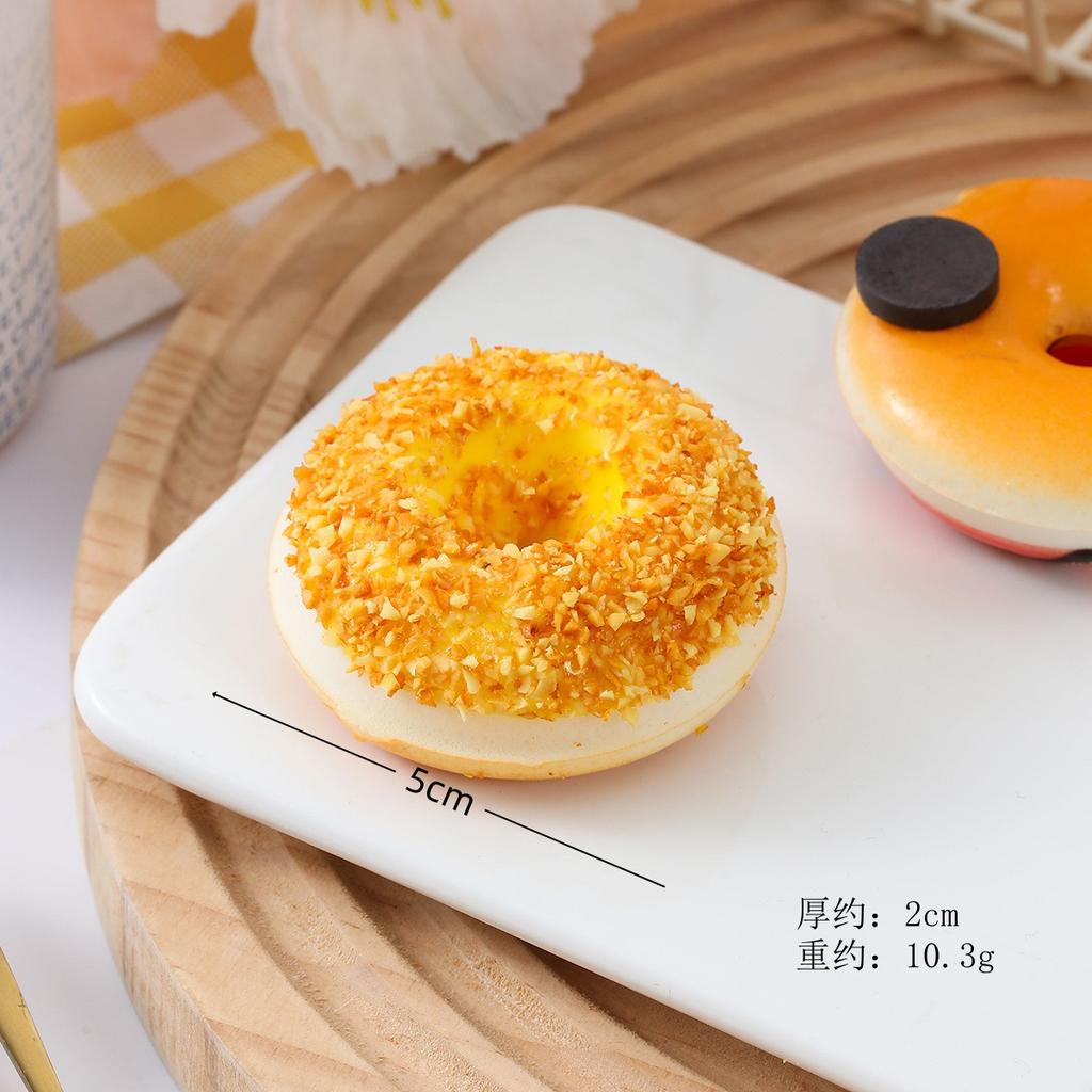 Simulation Colorful 5cm Donuts Bread Fake Cake Fun Ornament Pendant Slow Rebound Fake Food Decor Photography Props 6pc/lot