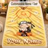 Flannel BlanketNaruto Custom Name Text Personalized Soft Warm Throw Blanket Home Decor Gift