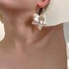 Trendy White Green Brown Acrylic Flower Hoop Earrings for Women Jewelry Statement Earings