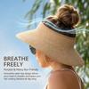 Wide Brim Women's Sun Hat Open Top Straw Hat New Ponytail Hats  for Summer